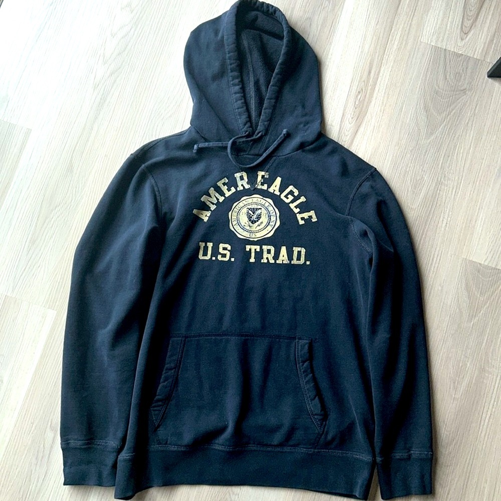American Eagle Outfitters Hoodie L Tall Athletic Fit Navy Gym Lounge Casual